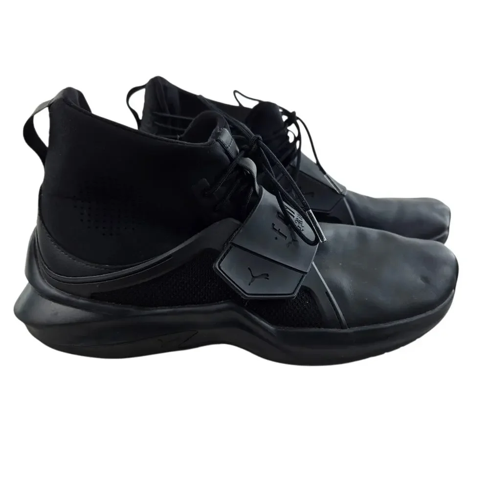 Puma x Fenty by Rihanna Hi Top Sneakers Black Womens 10 Athletic Athleisure Logo
